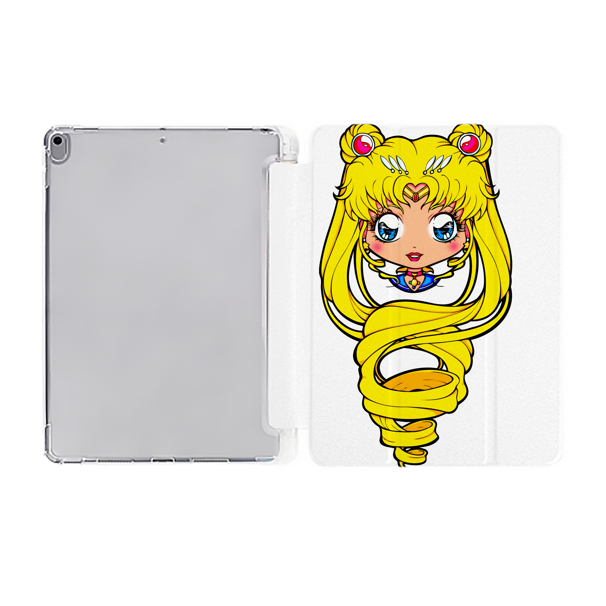 （画像用） 美少女戦士セーラームーン 月野 うさぎ つきの うさぎ Sailor Moon Tsukino Usagi IPad ケース ペン収納付き 三つ折りスタンド PUレザー×シリコン 対応機種9.5/10.5/10.9インチ